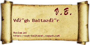 Végh Baltazár névjegykártya